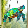 Acryl Suncatcher Fensterbehang Meeresschildkröte, 12-30 cm, 3 mm, Schildkröte Hängeschild, Innendekor