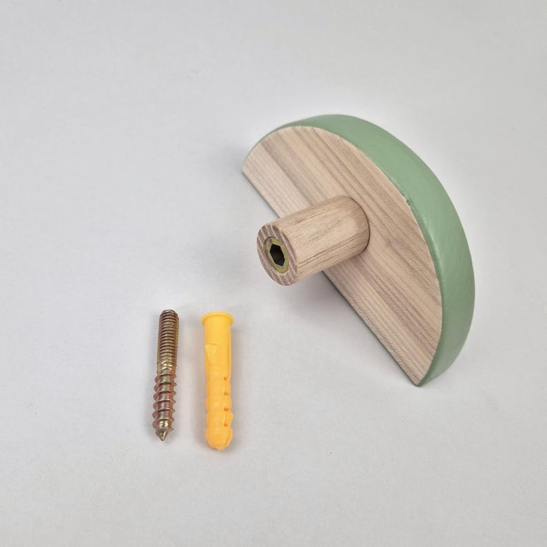 Wandhaken Mondphase Holz, Mehrfarbig, 10 cm Durchmesser
