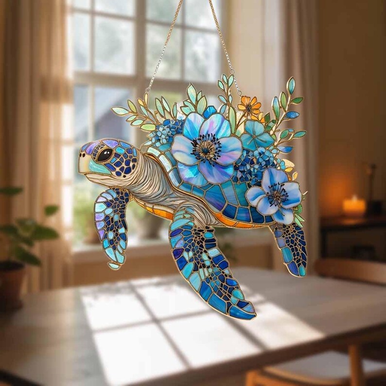 Meeresschildkröte Suncatcher Fensterbehang Acryl Ozean Tier Dekoration