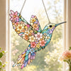 Acryl Bunter Kolibri Suncatcher, Blumenvogel Fensterschmuck, Natur Inspiriertes Garten Dekor